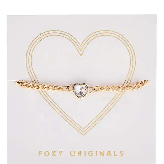 Foxy Originals Freya Heart Bracelet On Curb Chain (More to choose from)