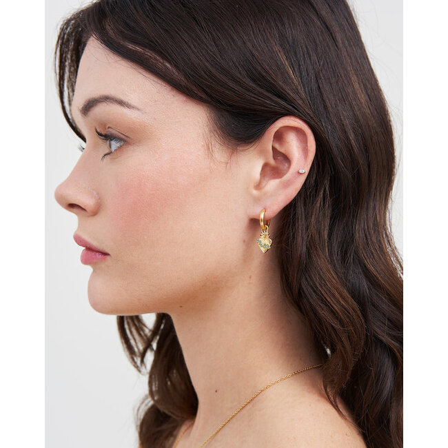 Fable England Sacred Heart Huggie Earrings