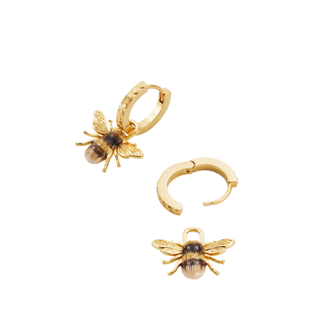 Fable England Bee Huggie Earrings