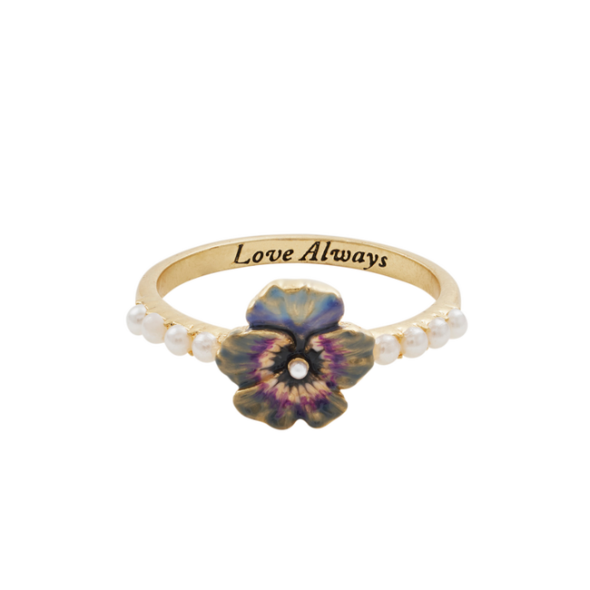 Fable England Pansy Pearl Ring