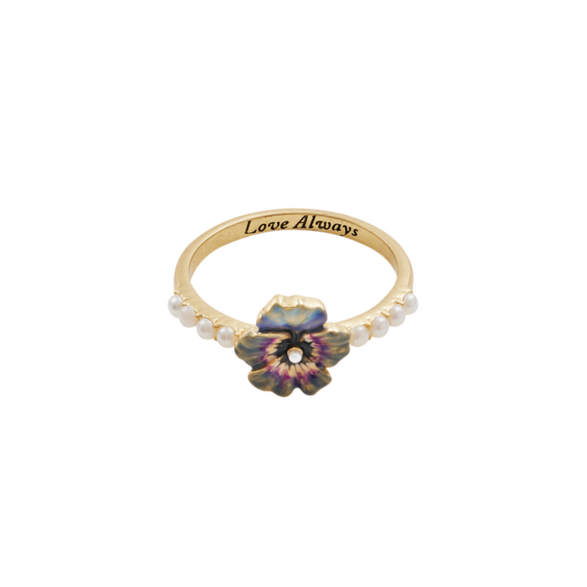 Fable England Pansy Pearl Ring
