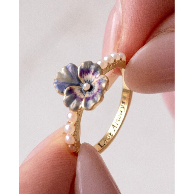 Fable England Pansy Pearl Ring