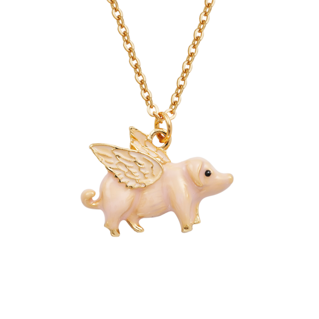 Fable England Flying Pig Necklace