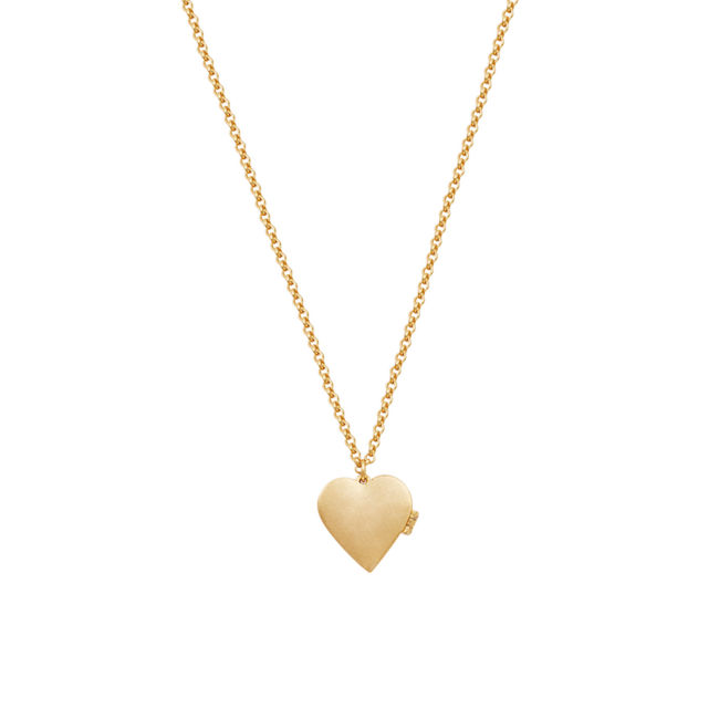 Fable England Floral Heart Gold Locket Necklace