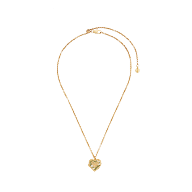 Fable England Gold Jasmine Heart Locket Necklace