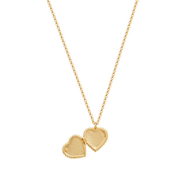 Fable England Gold Jasmine Heart Locket Necklace