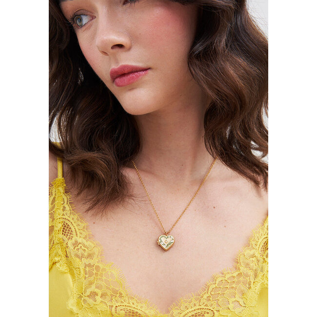 Fable England Gold Jasmine Heart Locket Necklace