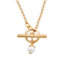Fable England Pansy Pearl Gold Toggle Necklace