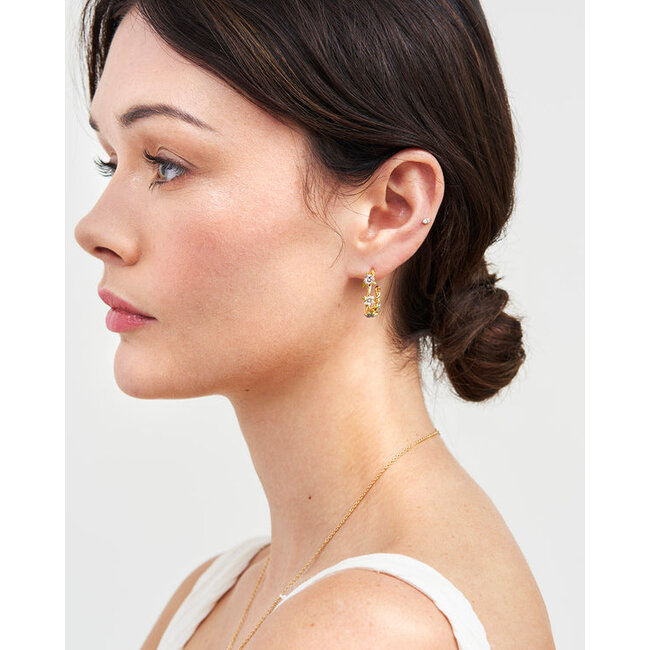 Fable England Wildflower Garden Hoop Earrings