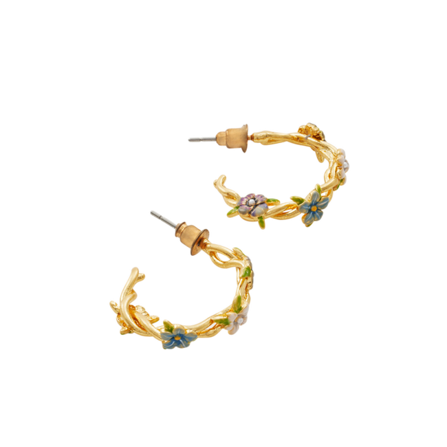 Fable England Wildflower Garden Hoop Earrings