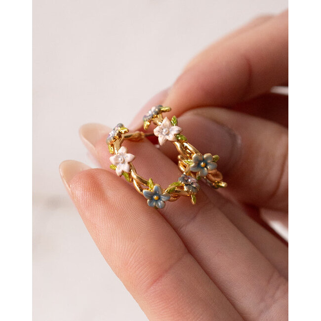 Fable England Wildflower Garden Hoop Earrings