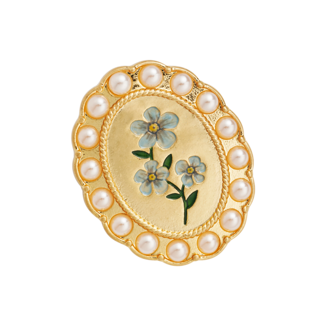 Fable England Forget Me Not Cameo Brooch
