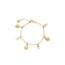 Fable England Pansy Pearl Multi Gold Charm Bracelet