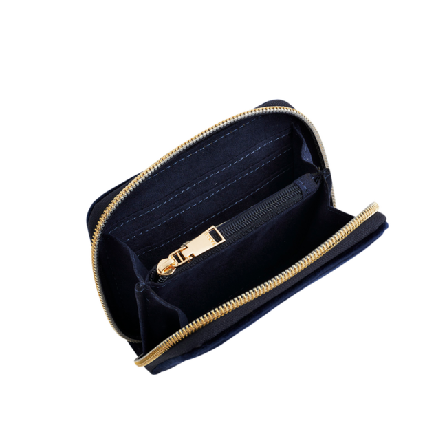 Fable England Floral Navy Velvet Wallet