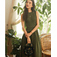 Fable England Sunflower Green Velvet Embroidered Top Handle Bag