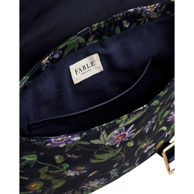 Fable England Passion Flower Navy Satchel