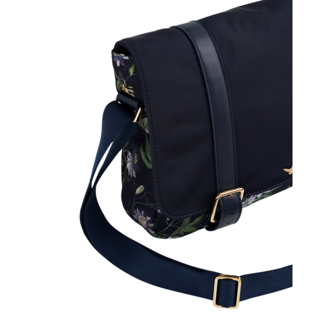 Fable England Passion Flower Navy Satchel