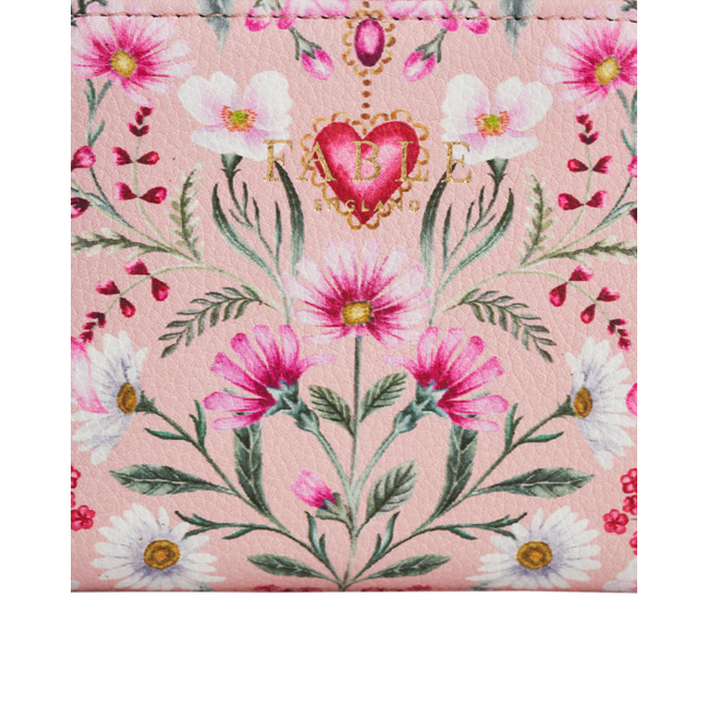 Fable England Floral Heart Pink Purse