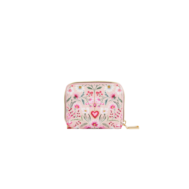 Fable England Floral Heart Pink Purse