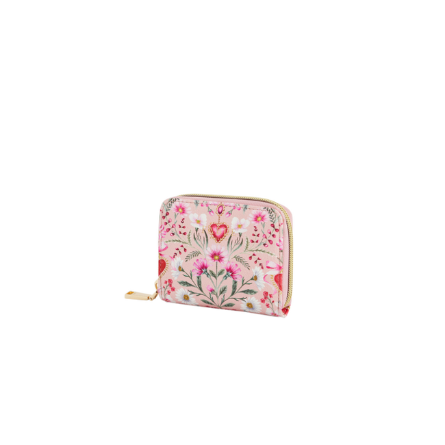 Fable England Floral Heart Pink Purse