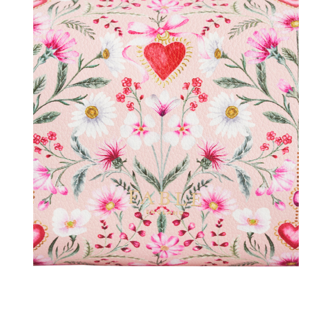 Fable England Floral Heart Pink Pouch