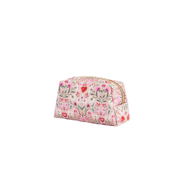 Fable England Floral Heart Pink Pouch