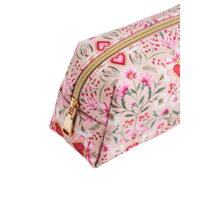 Fable England Floral Heart Pink Pouch