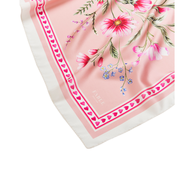 Fable England Penelope Pink Square Scarf
