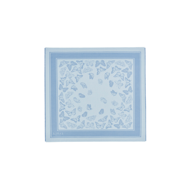 Fable England Butterfly Blue Jacquard Scarf
