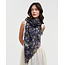 Fable England Passion Flower Navy Lightweight Long Scarf
