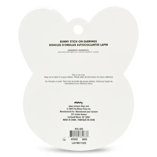 Bunny Stick On Earrings