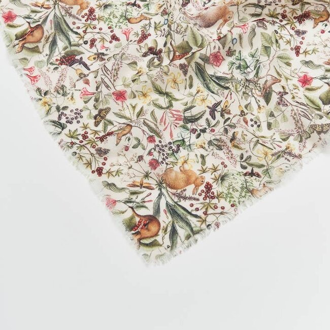 Fable England Garden Floral Cream Lightweight Long Scarf