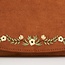 Fable England Floral Tan Faux Suede Embroidered Purse