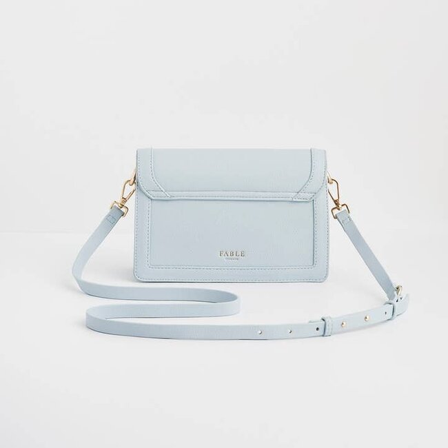 Fable England Bird Blue Embroidered Foldover Bag