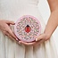 Fable England Ladybug Pink Velvet Embroidered Circle Jewellery Box