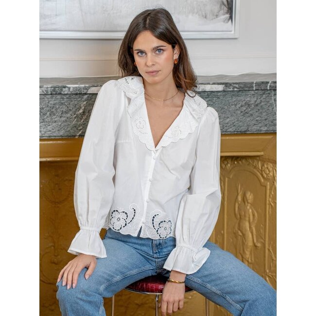 Poplin Blouse With Embroidery Details