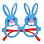 E&S Accessories Blue Easter Bunny Glasses