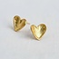 Gold Toned Heart Stud Earrings