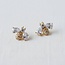 Miniature CZ Bee Stud Earrings