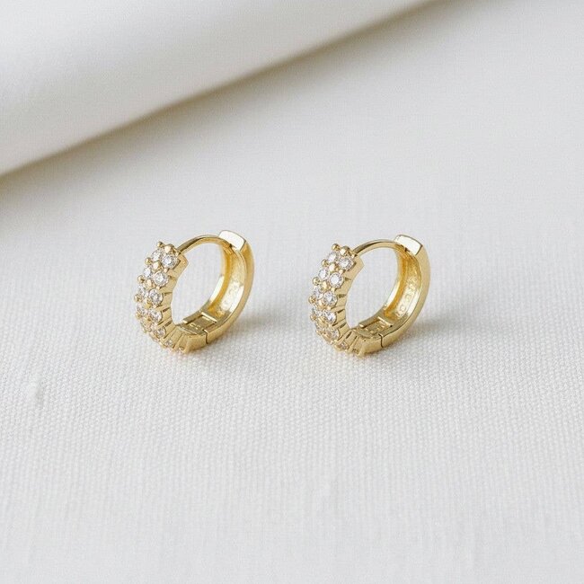 Small CZHuggie Hoop Earrings