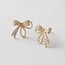 Pearl & CZ Bowknot Earrings
