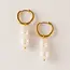Lover’s Tempo Oceane Double Pearl Hoops Gold - Waterproof