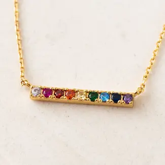 Lover’s Tempo Pride Riot Bar Necklace - Gold