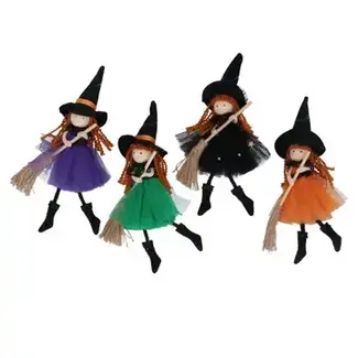 Gisela Graham Witch With Broom Decoration (4 designs)