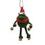 Ornament - Felt Frog 3"X5.5" Green with Skiis & Santa Hat