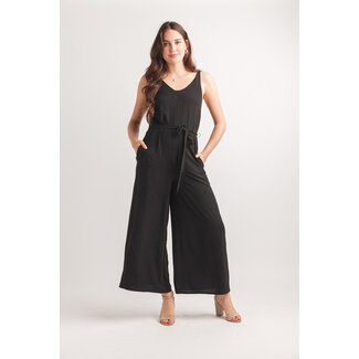 Papillon Black V-Neck Wide Leg Jumpsuit