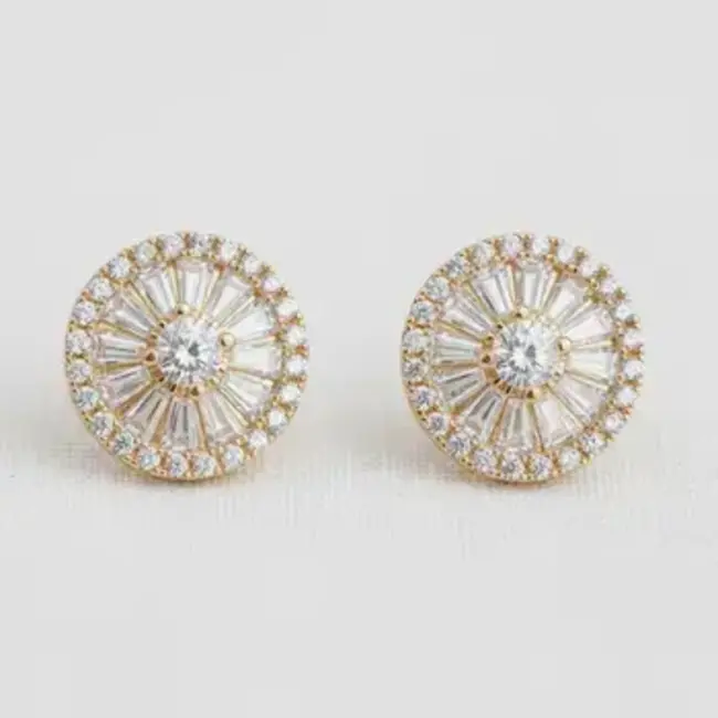 Pinwheel Cubic Zironia Stud Earrings