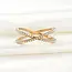 Gold Pearl Criss Cross Ring - Waterproof
