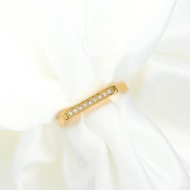 Gold Pave Bar Ring - Waterproof