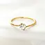 Gold Cubic Zirconia Solitaire Ring - Waterproof